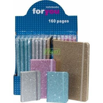 Flexi Brand A5 Note Book With Tinsel Glittery Covers (5603 8) (Colour May Vary)