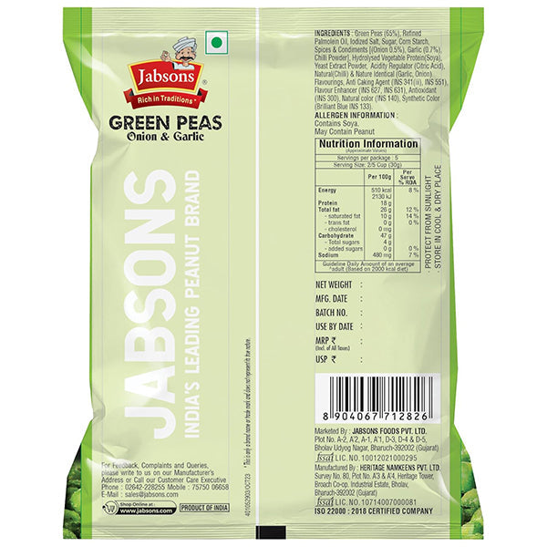 Jabsons Green Peas Onion Garlic - 150 g