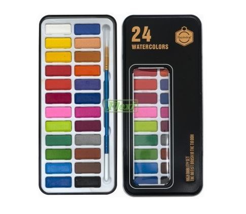 Flexi Brand Assorted Water Colour Set With 1 Artistist Brush In Tin Box(B 7129)