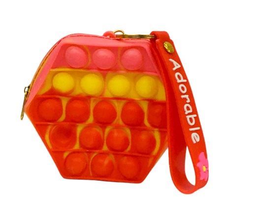 Pop it Cute Coin Mini Pouch/Purse Silicone HEXAGON Shape (Colour May Vary)