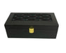 Ikkat Design Wrist Watch Storage Organiser Leather Case Box Black & White Line Design