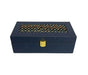 Ikkat Design Wrist Watch Storage Organiser Leather Case Box Blue & Black Mountain Design