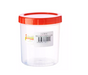 Plastic Transparent Container With Red Lid (LN 3002)