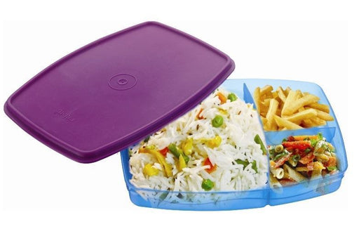 Prime Housewares Leggo Brick Divided Plastic Lunch Box (3 Compartments) (Colour May Vary)