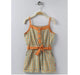 Nino Bambino 100% Organic Cotton Orange & Green Checked Sleeveless Jumpsuits/Playsuits Dress For Baby Girls (Certified ORGANIC)