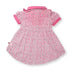 Nino Bambino 100% Organic Cotton White N Pink Floral Designed Half Sleeve Apron Dress For Baby Girls (Certified ORGANIC)