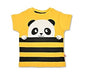 Nino Bambino 100% Organic Cotton Yellow N Panda Design Round Neck Short Sleeve T Shirt For Unisex Babies & Kids (Certified ORGANIC)