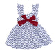 Nino Bambino 100% Organic Cotton Blue Horizontal Wavy Striped Sleeveless Dress For Baby & Kid Girls (Certified ORGANIC)