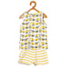 Nino Bambino 100% Organic Cotton Yellow & Grey Nautical Print Sleeveless Top & Shorts For Baby (Certified ORGANIC)