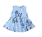 Nino Bambino 100% Organic Cotton Aqua Blue Leaves & Floral Sleeveless Frock For Baby Girls (Certified ORGANIC)