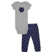 Kaarpas 100% Premium Organic Cotton 2 Piece Astronauts & Spaceship Print Bodysuit Onesie & Pant Set Grey & Blue (KAON1024) (Certified ORGANIC)