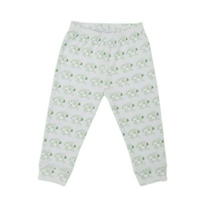 Kaarpas 100% Premium Organic Cotton 2 Piece Hare & Tortoise Print Bodysuit Onesie & Pant Set Blue & Green (KAON1018) (Certified ORGANIC)