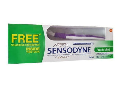 Sensodyne Sensitive Toothpaste Fresh Mint With FREE Expert Sensitive Toothbrush