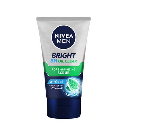 Nivea Men Bright Oil Clear Pore Minimizing Aircool Mint Scrub