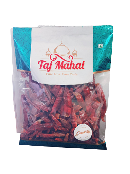 Taj Mahal Dried Red Chilli Long (Without Stem)