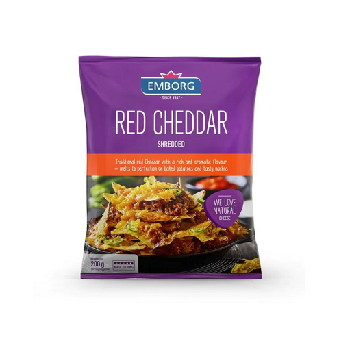 Emborg Shredded Red Cheddar Cheese Topping (Chilled)