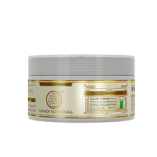 Khadi Natural Herbal Aloe Vera Facial Massage Gel with Liqorise & Cucumber Extracts (Transparent)