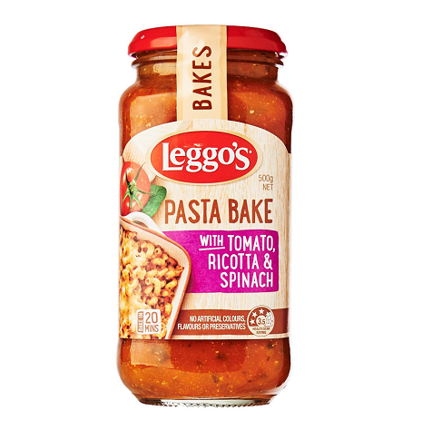 Leggo's Pasta Bake With Tomato Ricotta & Spinach Sauce