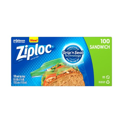 Ziploc Sandwich Value Pack Seal Top Bags 