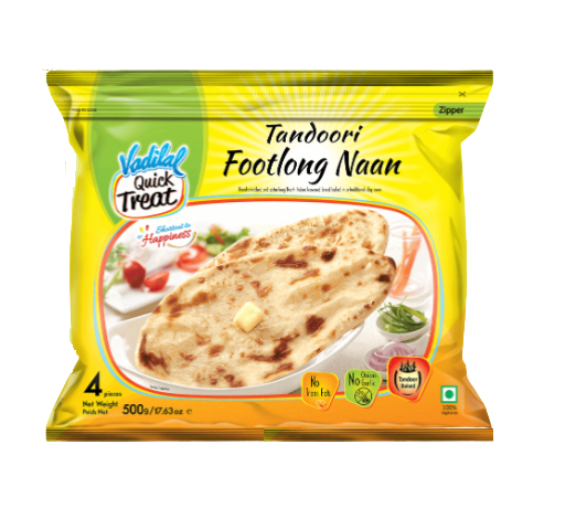 VADILAL Footlong Tandoori Naan Plain  (Premium Quality)