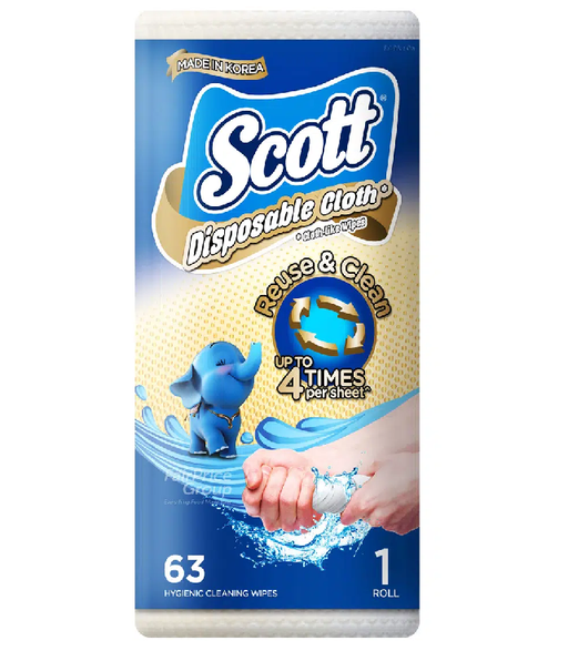 Scott Disposable Cloth Like Wipe (Wash & Reuse upto 4 times)