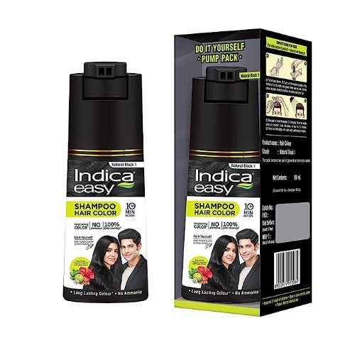 Indica Easy Do It Yourself Shampoo Black  Hair Color (PUMP)