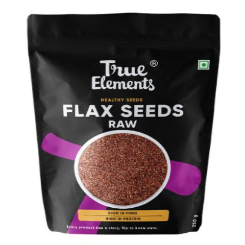 True Elements Raw Flax & Alsi Seeds Fibre Rich Flax Seeds for Hair Growth Seeds for Eating