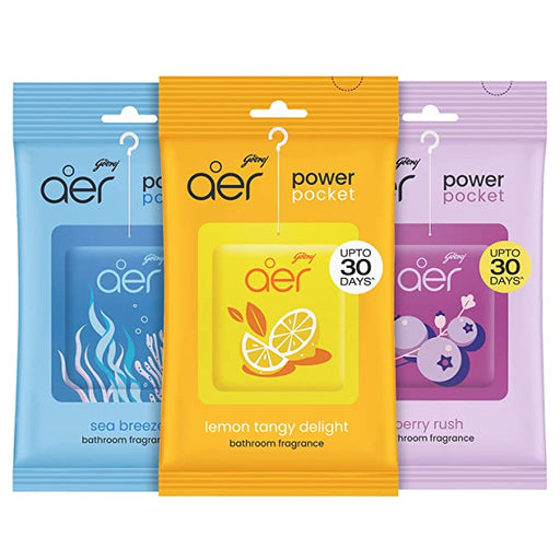 Godrej Aer Power Pocket Bathroom Freshener Germ Protection (Jasmine Lemon Lavender)