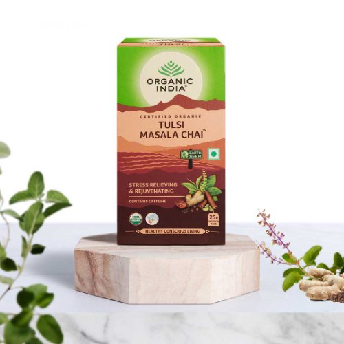 Organic India Tulsi Masala Tea Chai Stress relieving and rejuvenating(Certified Organic)