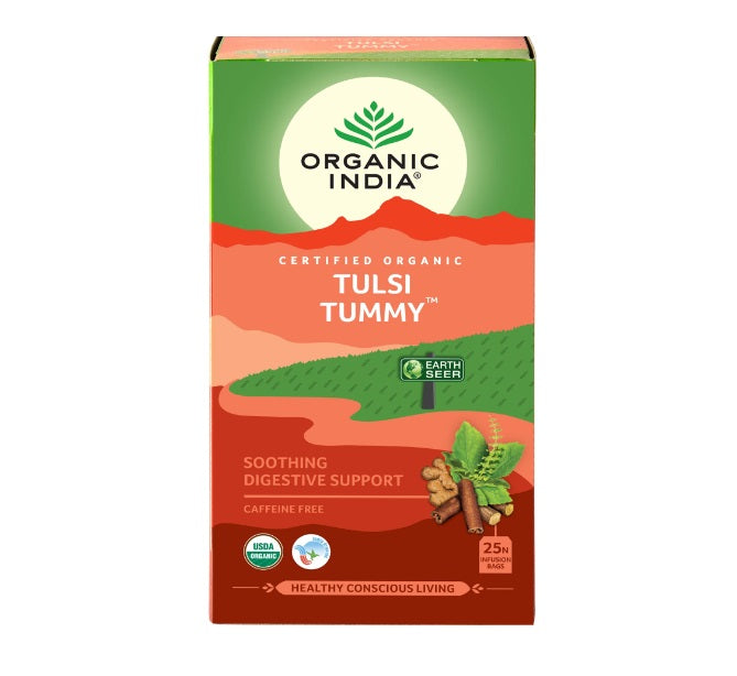 Organic India Tulsi Tummy Tea Bags Soothing Digestive Support(Certified Organic) - 100 g ~ 25 Bags