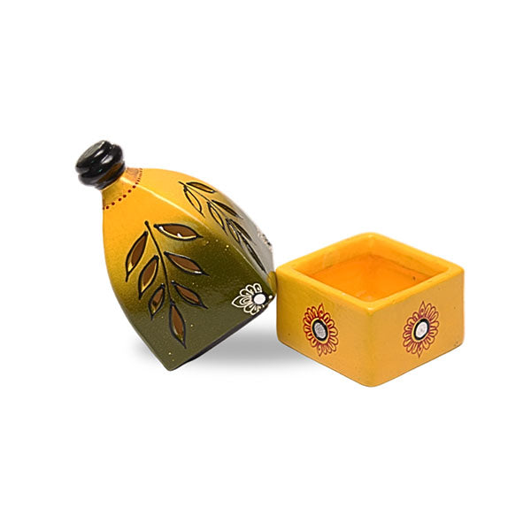 Terracotta Tea Light Holder Yellow - 1 Pc