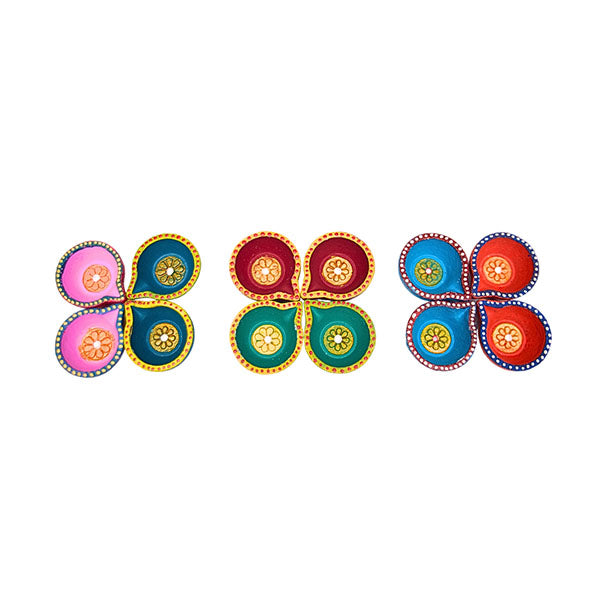 Terracotta Multi Coloured Agal - set of 12