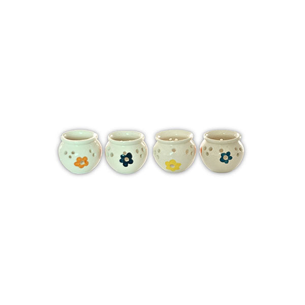 Ceramic Tea Light Candle Pot - Set of 4