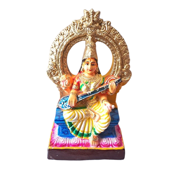 Paper Mache Saraswathi Golu Statue - 1.5 Feet