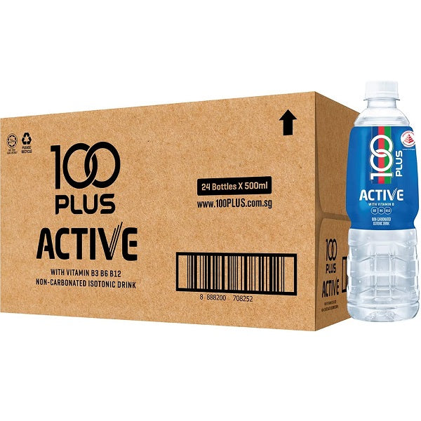 100 Plus Active Isotonic Bottle Drink (Non Carbonated) - 24 x 500ml 