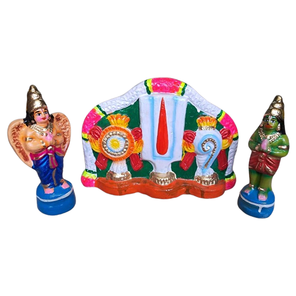 Clay Perumal Thirunaman Set Golu Statue - 10 inch