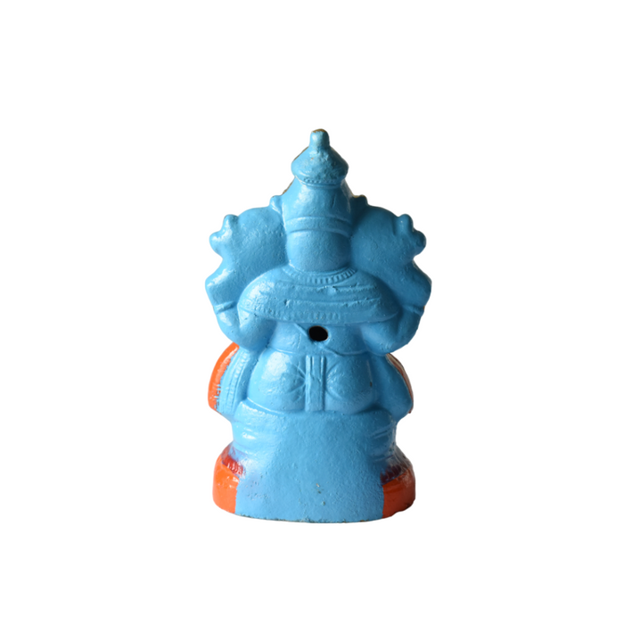 Ganesha Statue Painted Blue Idol Made With Real Clay -  1.2 Feet