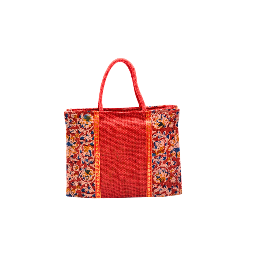 Ladies Fancy Kalamkari Bag Red - 1 Pc(12w x 9h x 4s)