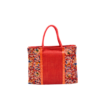 Ladies Fancy Kalamkari Bag Red - 1 Pc(12w x 9h x 4s)