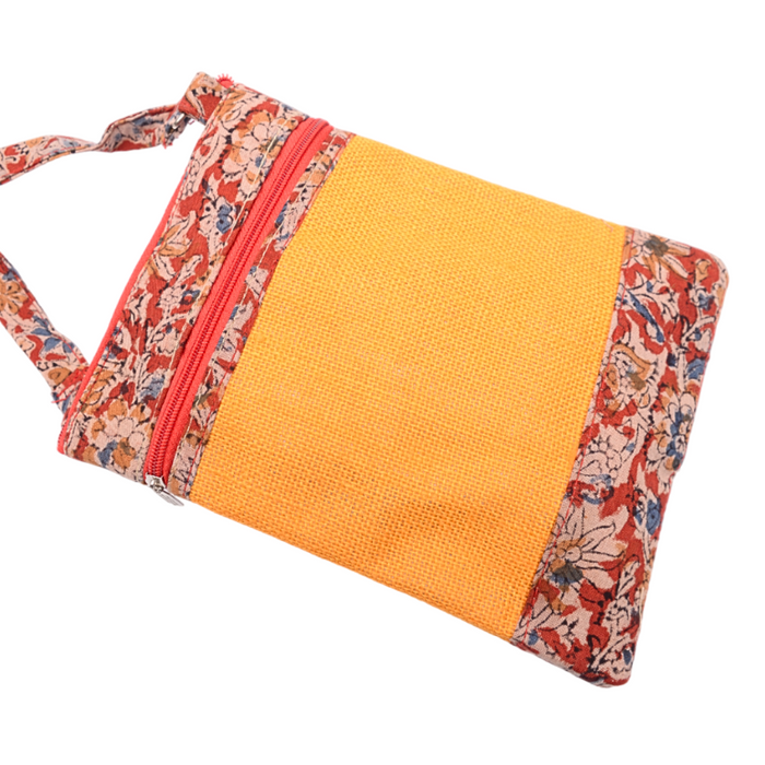 Kalamkari Ladies Sling Bag Yellow - 1 Pc