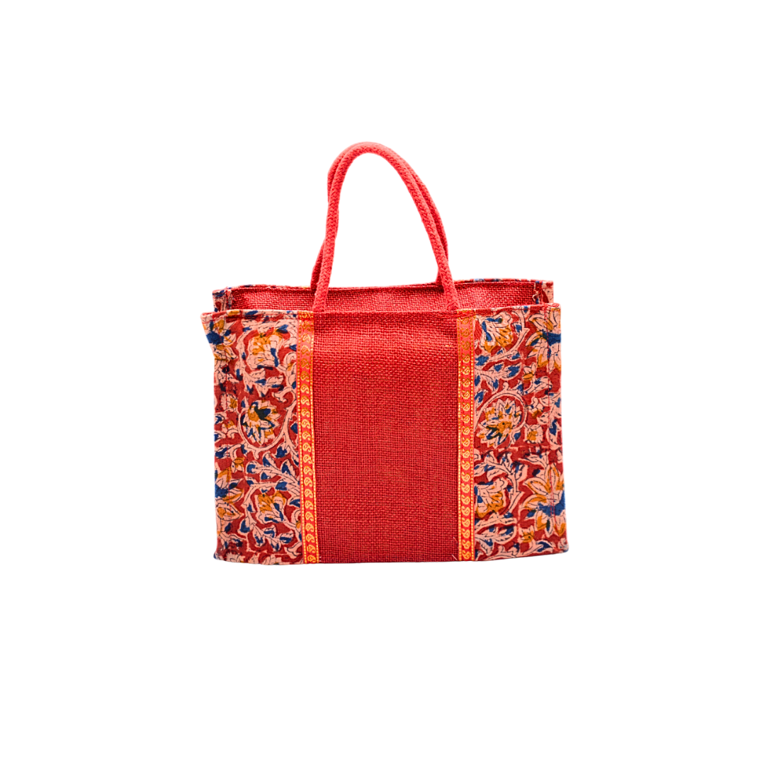 Ladies Fancy Kalamkari Bag Red - 1 Pc(12w x 9h x 4s)