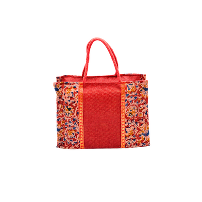 Ladies Fancy Kalamkari Bag Red - 1 Pc(12w x 9h x 4s)