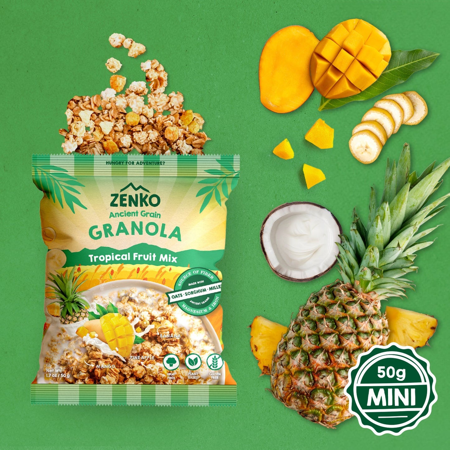 Zenko Granola Tropical Fruit Mix Mini Pack - 50 g