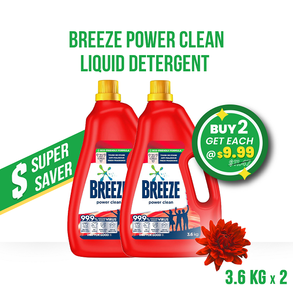 BREEZE Bundle Offer Power Clean Liquid Detergent - 2 x 3.6 Kg