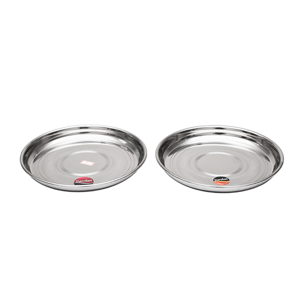 Stainless Steel Lunch Plate - Set of 2