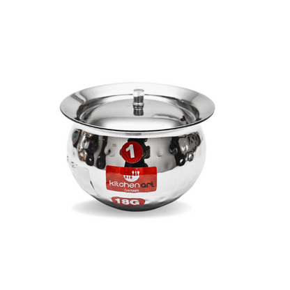 Stainless Steel Hammered Handi Without Handle - Set Of 3