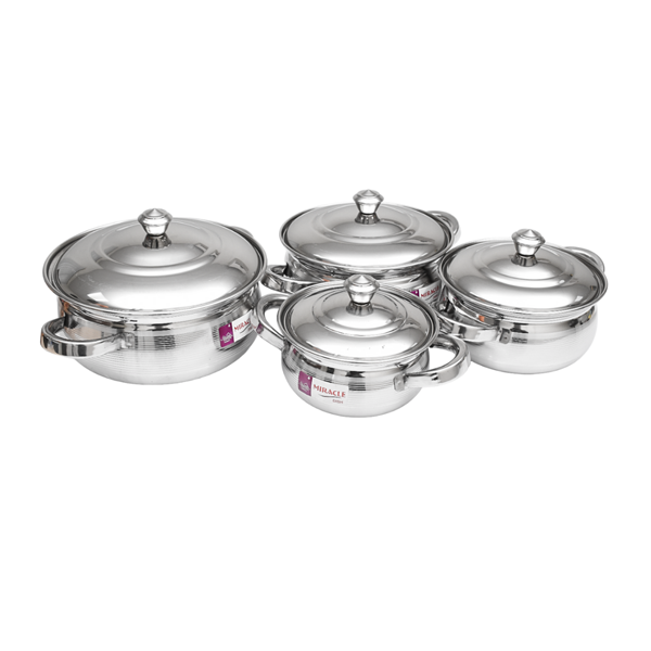 Stainless Steel Cook and Serve Dish Set - Set Of 4