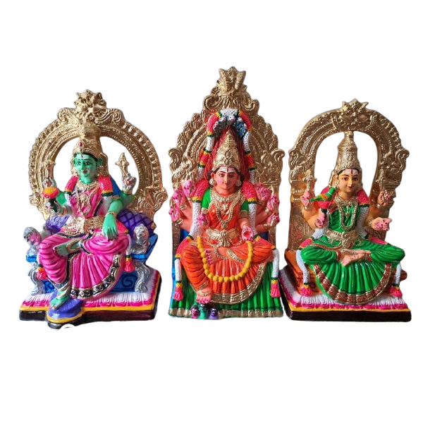 Paper Mache Amman Golu Statue Set - 2.5 Feet