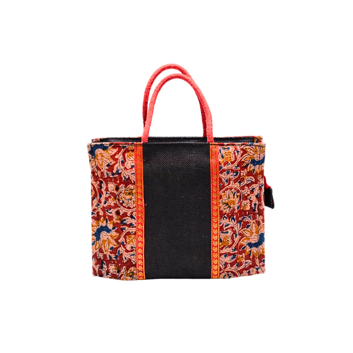 Ladies Fancy Kalamkari Bag Black - 1 Pc(12w x 9h x 4s)