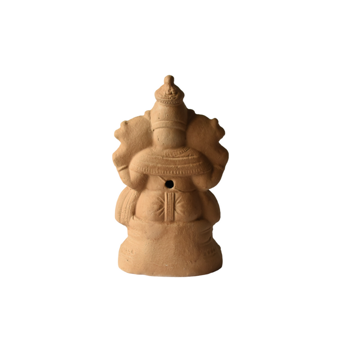 Clay Ganesha Statue Idol Made With Seeds - 1.2 Feet